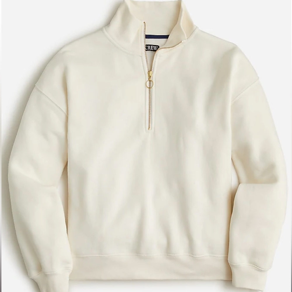 *BRAND NEW* J.Crew Heritage Fleece Half-zip Sweatshirt, Size M